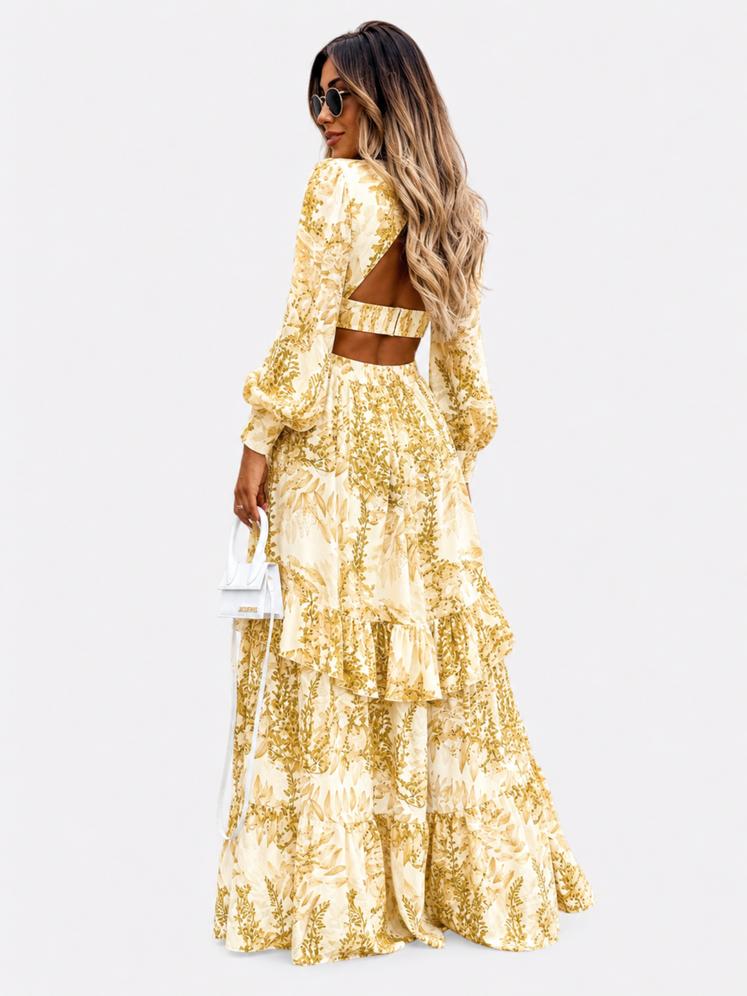 Women's A-Line Maxi Dress with Round Neck