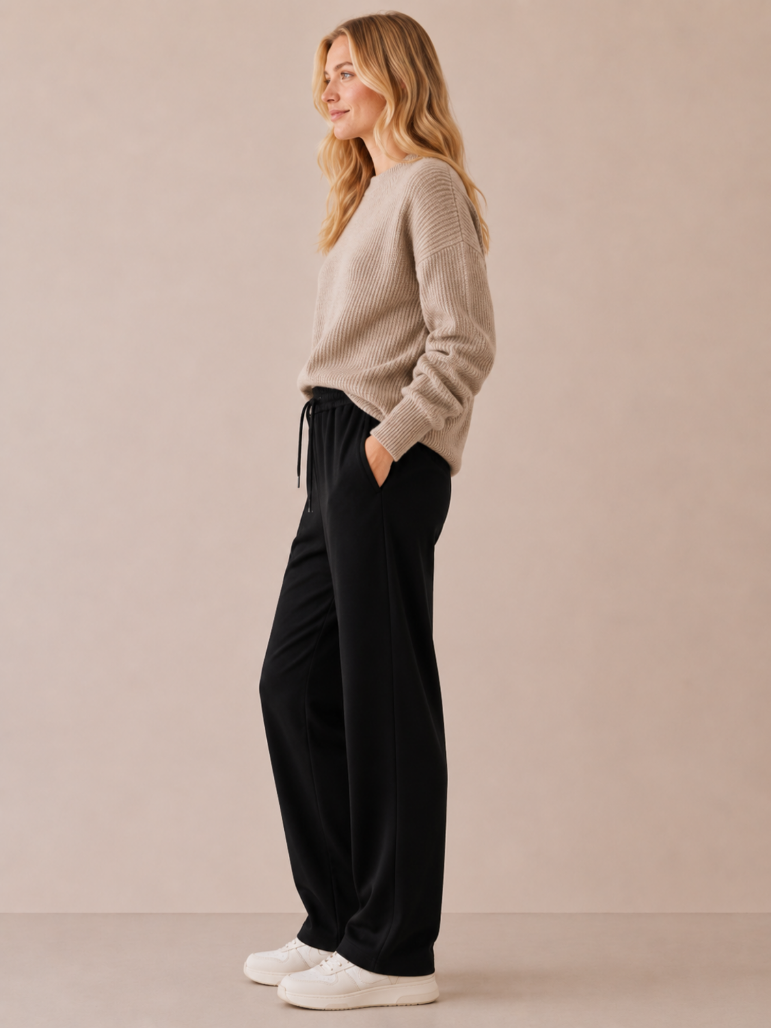 Women’s Straight-Leg Sweatpants – Mid-Rise, Full Length, Drawstring Waist, Relaxed Fit