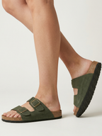 Women’s Two Strap Buckle Slide Sandals