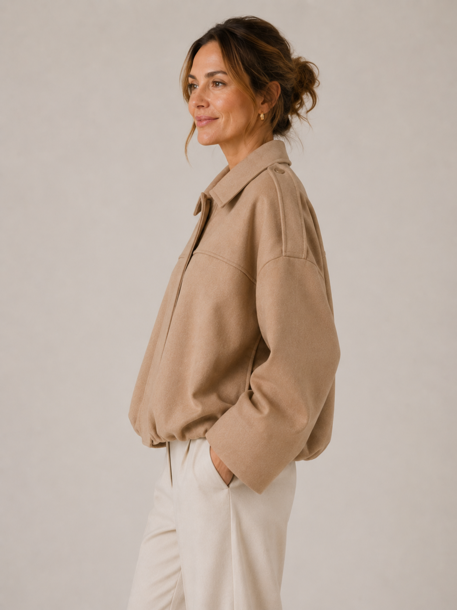 Women’s Zip-Up Jacket – Full Zip Closure, Long Sleeve, Relaxed Fit