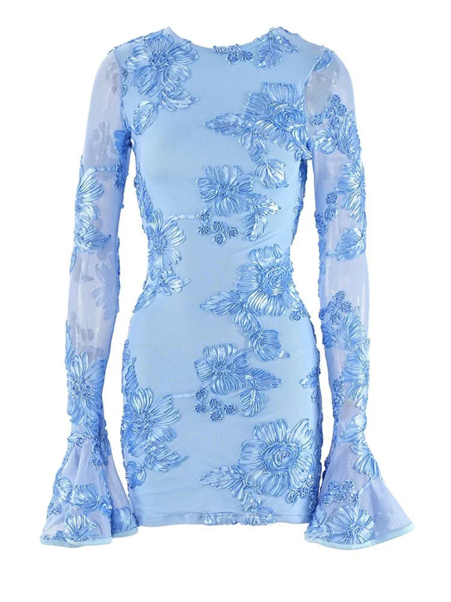 Women's Floral Lace Embroidered Mini Dress
