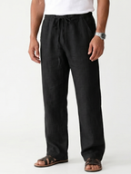 Men's Drawstring Straight-Leg Linen Trousers
