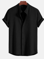 Men’s Mandarin Collar Short Sleeve Shirt