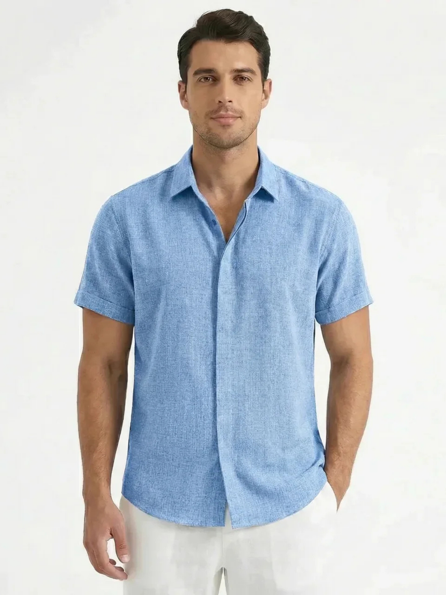 Men’s Short Sleeve Button-Front Shirt