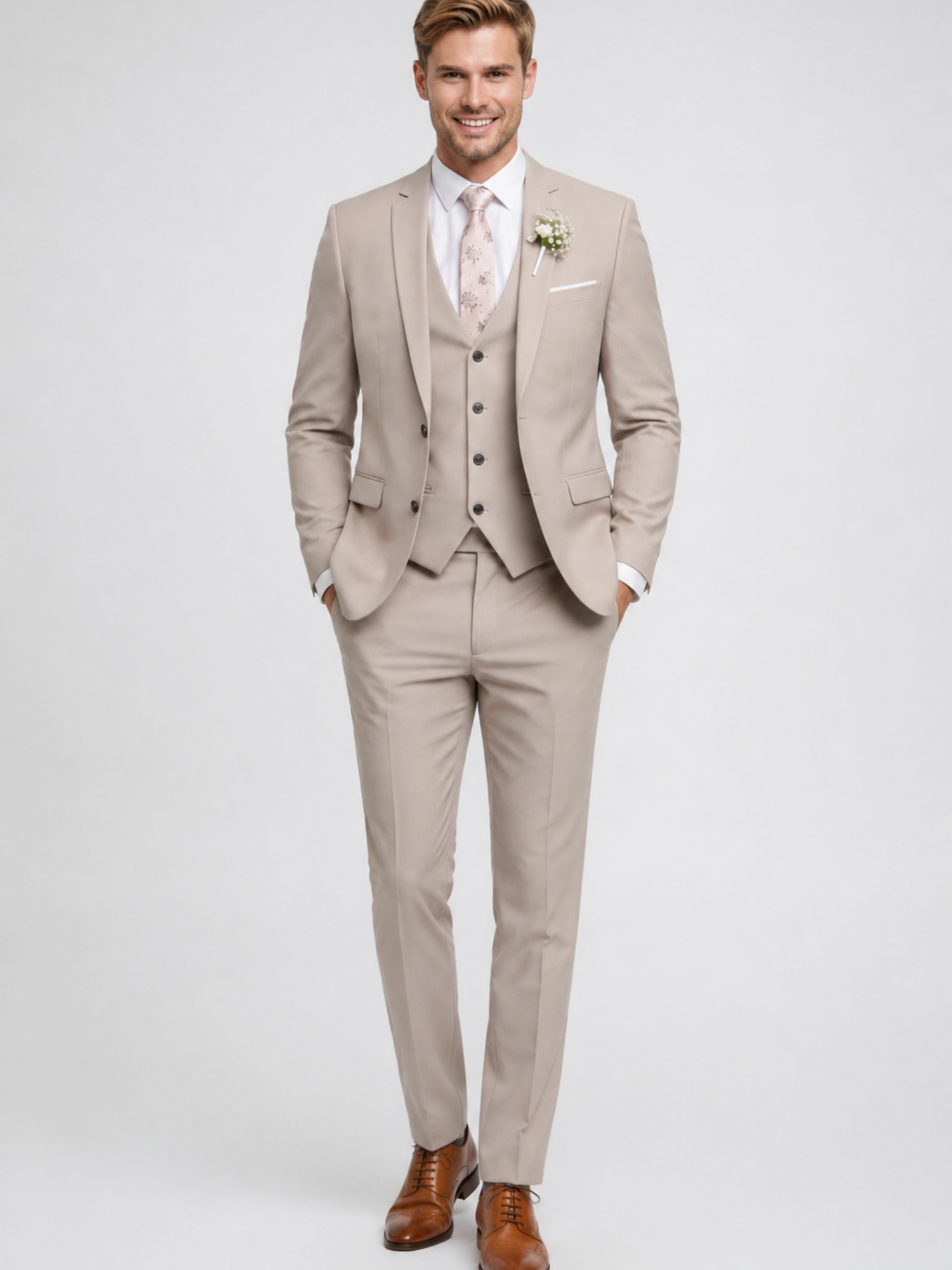 Men’s Slim Fit 3 Piece Suit Set – Formal Occasion Wear