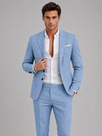 Men’s Slim Fit Two-Piece Suit – Modern Formal Summer Style