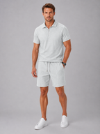 Men’s Summer Co-Ord Set – Zip Polo & Shorts