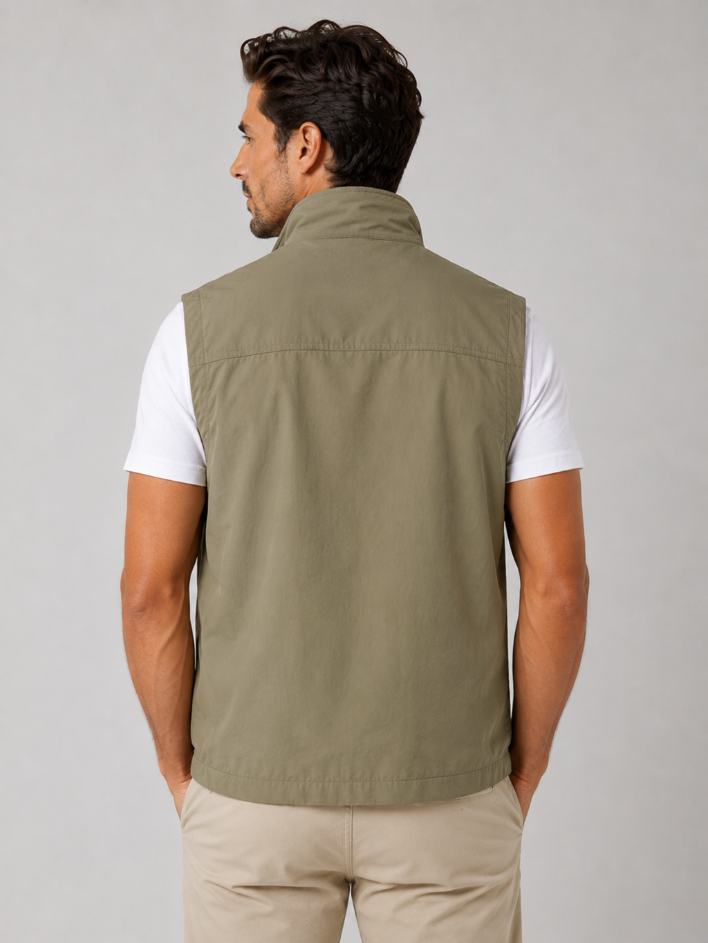 Men’s Utility Gilet – Sleeveless Zip Vest with Front Pockets
