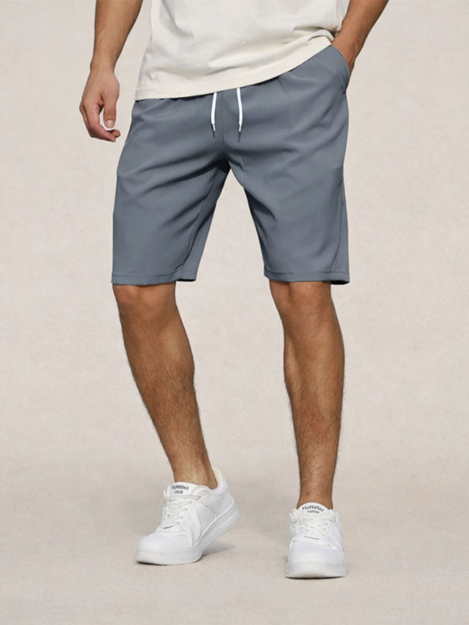 Men’s Woven Shorts – Elasticated Waist – Knee Length