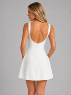 Women's Sleeveless A-Line Mini Dress – Clean Structured Elegance