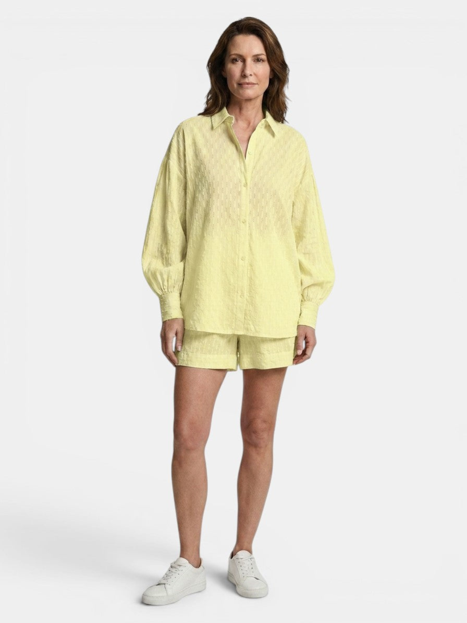 Women’s Broderie Stripe Shirt and Shorts Set