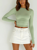 Women’s Long Sleeve Fitted Crop Top