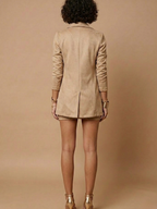 Women’s Longline Blazer & Mini Skirt Two-Piece Set – Notch Lapel Co-Ord