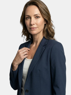 Women’s Navy Blue Blazer and Straight-Leg Trousers Suit