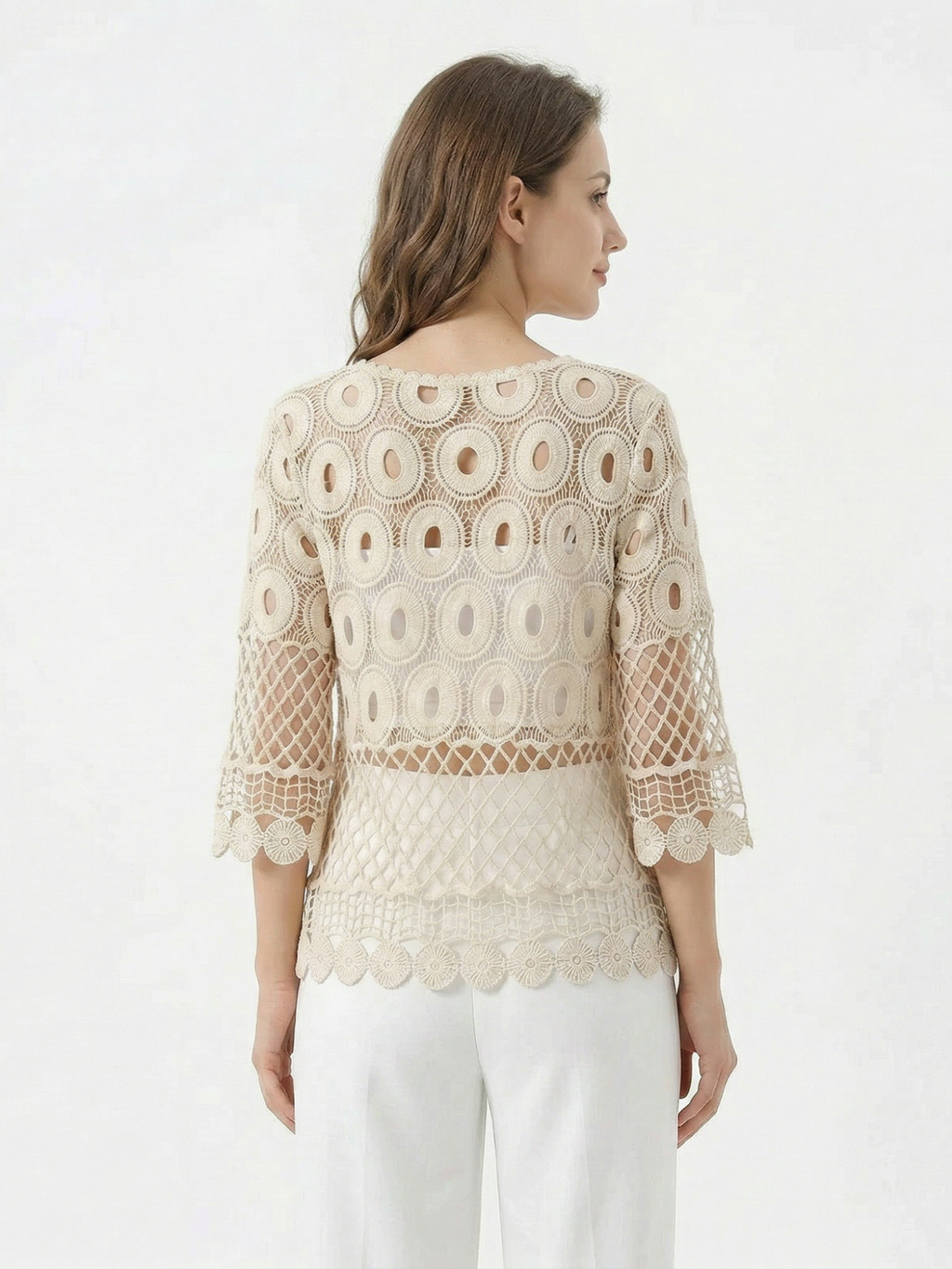 Women's Open Knit Crochet Top