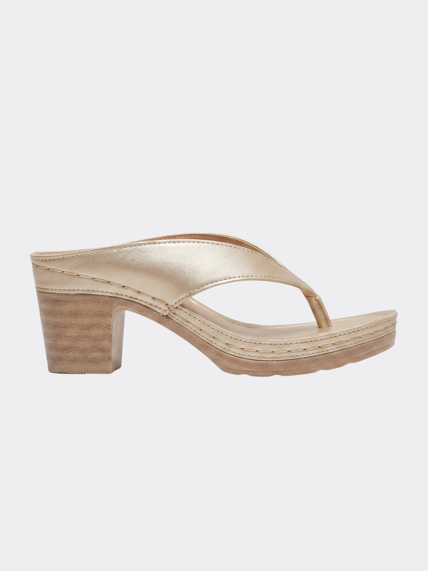 Women’s Thong Sandals with Chunky Block Heel