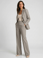 Women’s Two-Piece Blazer and Wide-Leg Trousers Suit