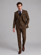 Classic 3-Piece Tweed Suit – Timeless Formal Elegance