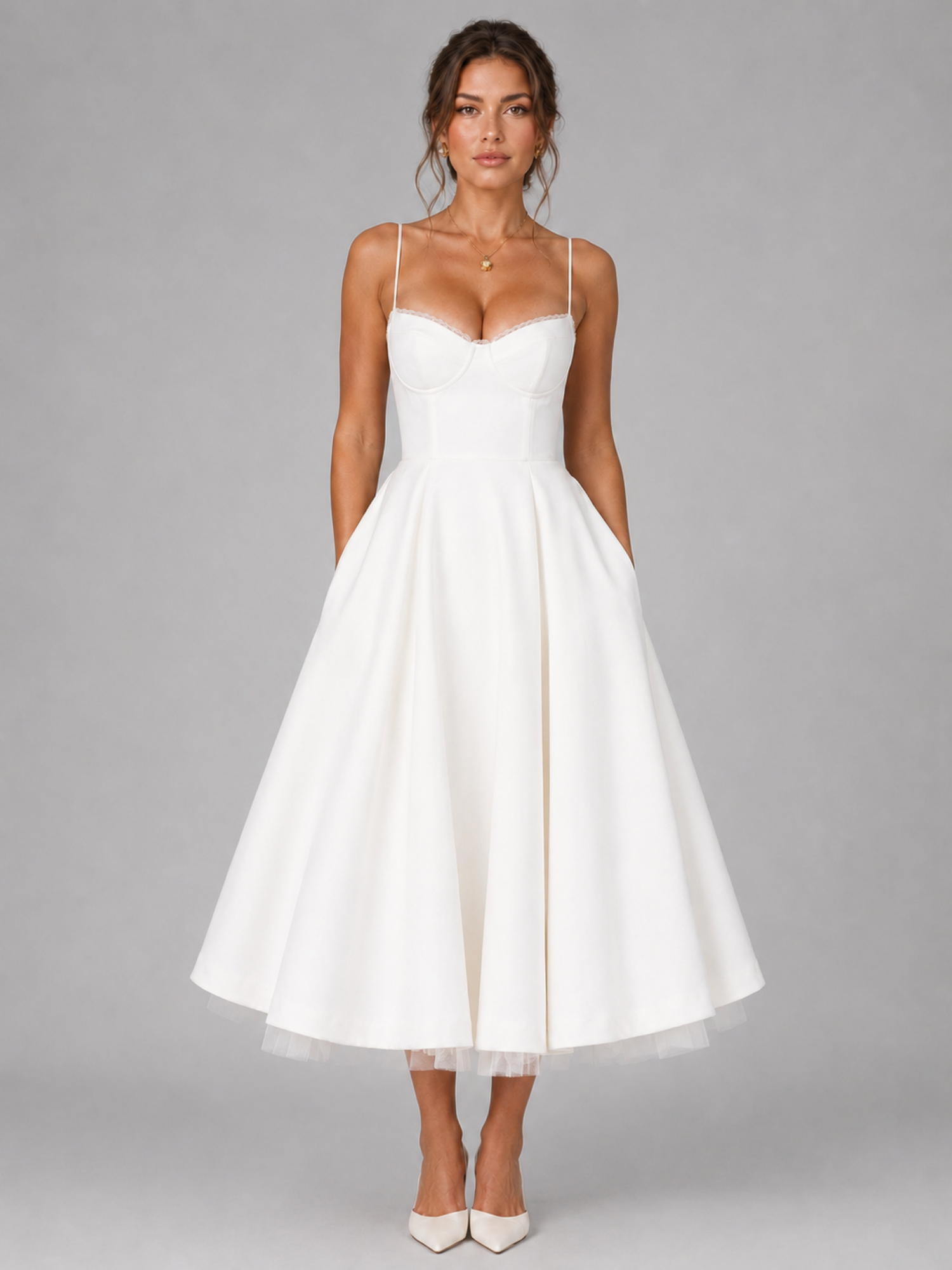 Corset Midi Dress – Romantic Volume & Refined Structure