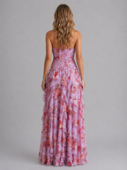 Floral Halter Maxi Dress – Effortless Evening Elegance