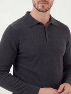 Men’s Charcoal Short-Sleeve Polo Shirt with Collar