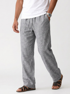 Men's Drawstring Straight-Leg Linen Trousers