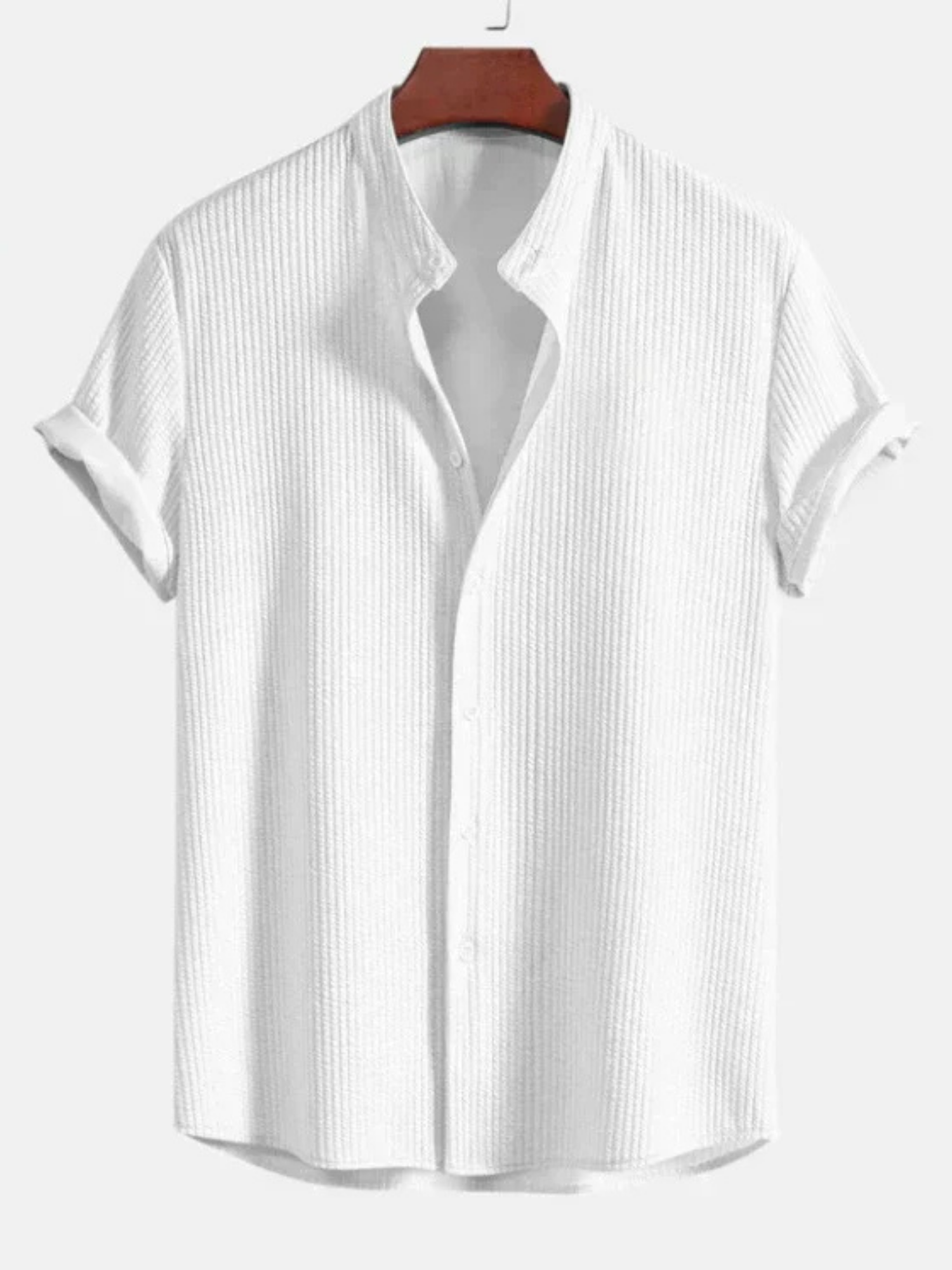 Men’s Mandarin Collar Short Sleeve Shirt