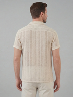 Men’s Short-Sleeve Button-Down Shirt with Front Button Closure