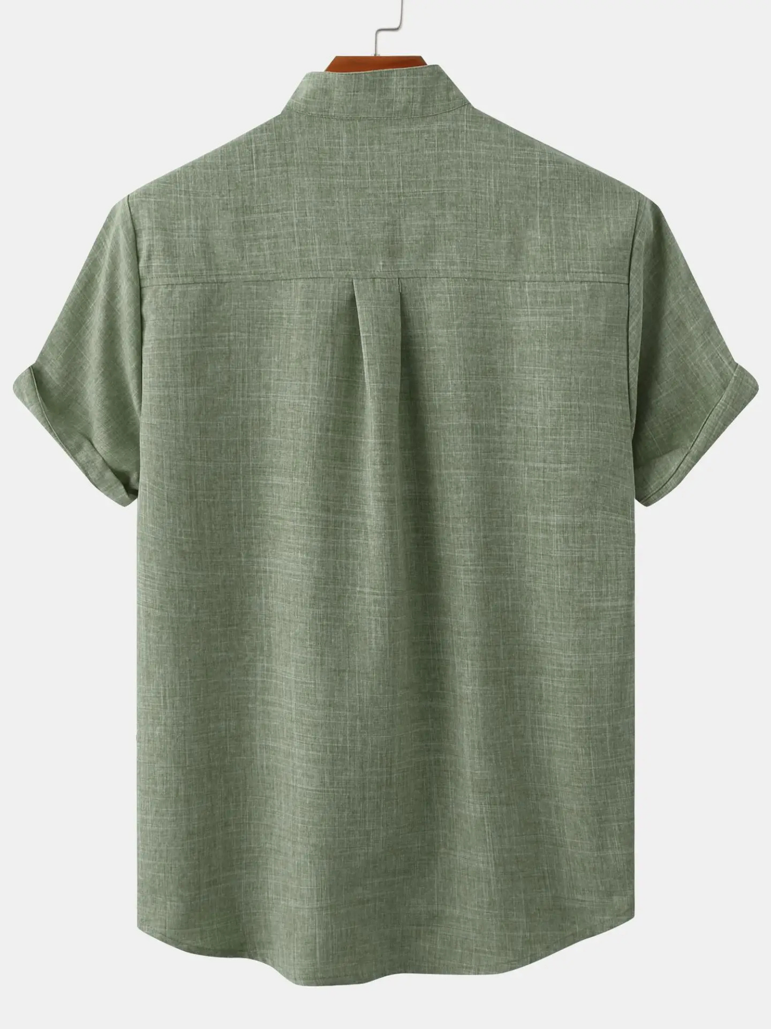 Men’s Short Sleeve Band Collar Shirt