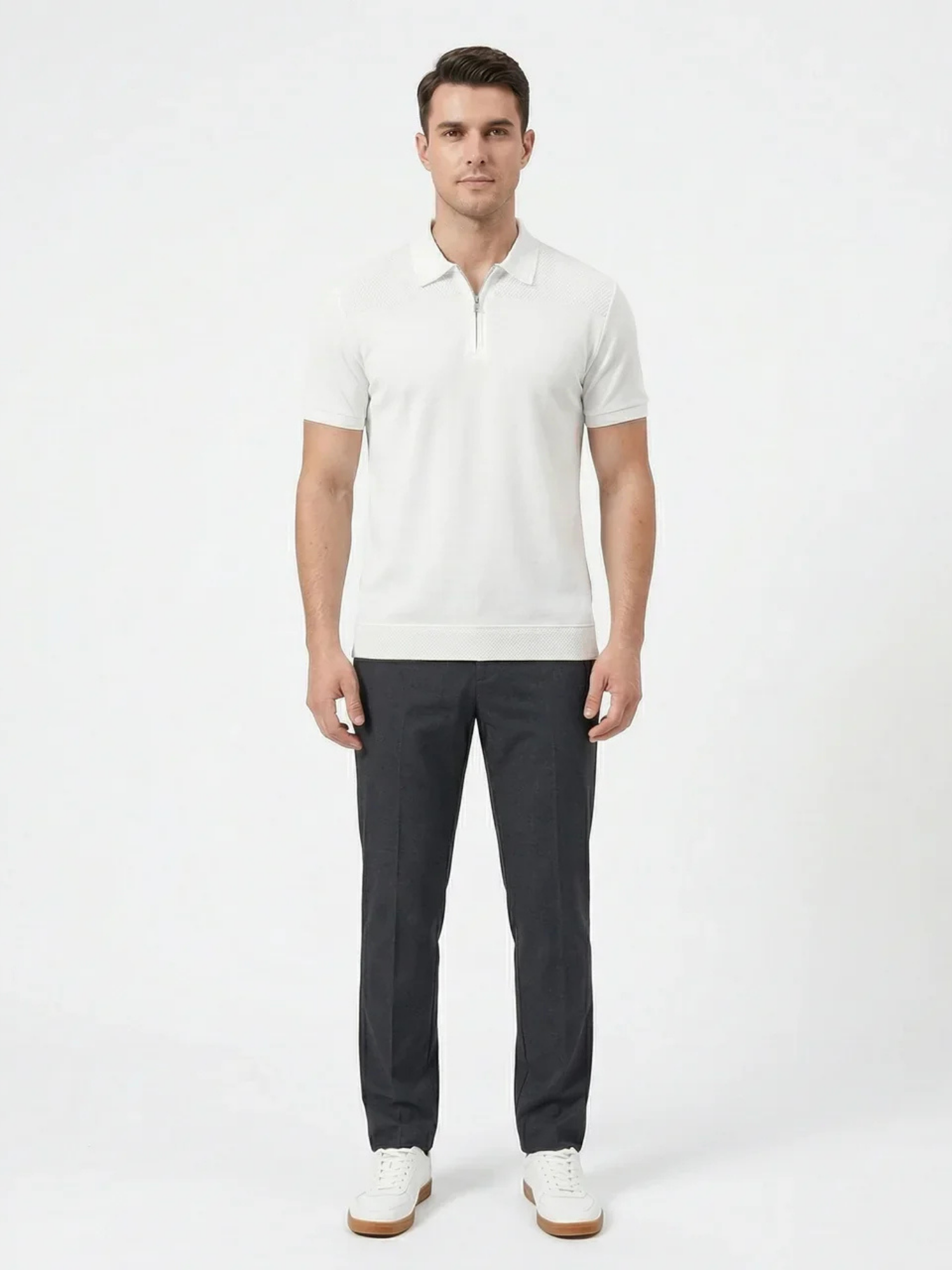 Men’s Short Sleeve Zip Polo Shirt
