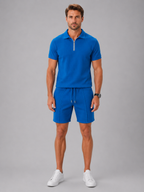 Men’s Summer Co-Ord Set – Zip Polo & Shorts