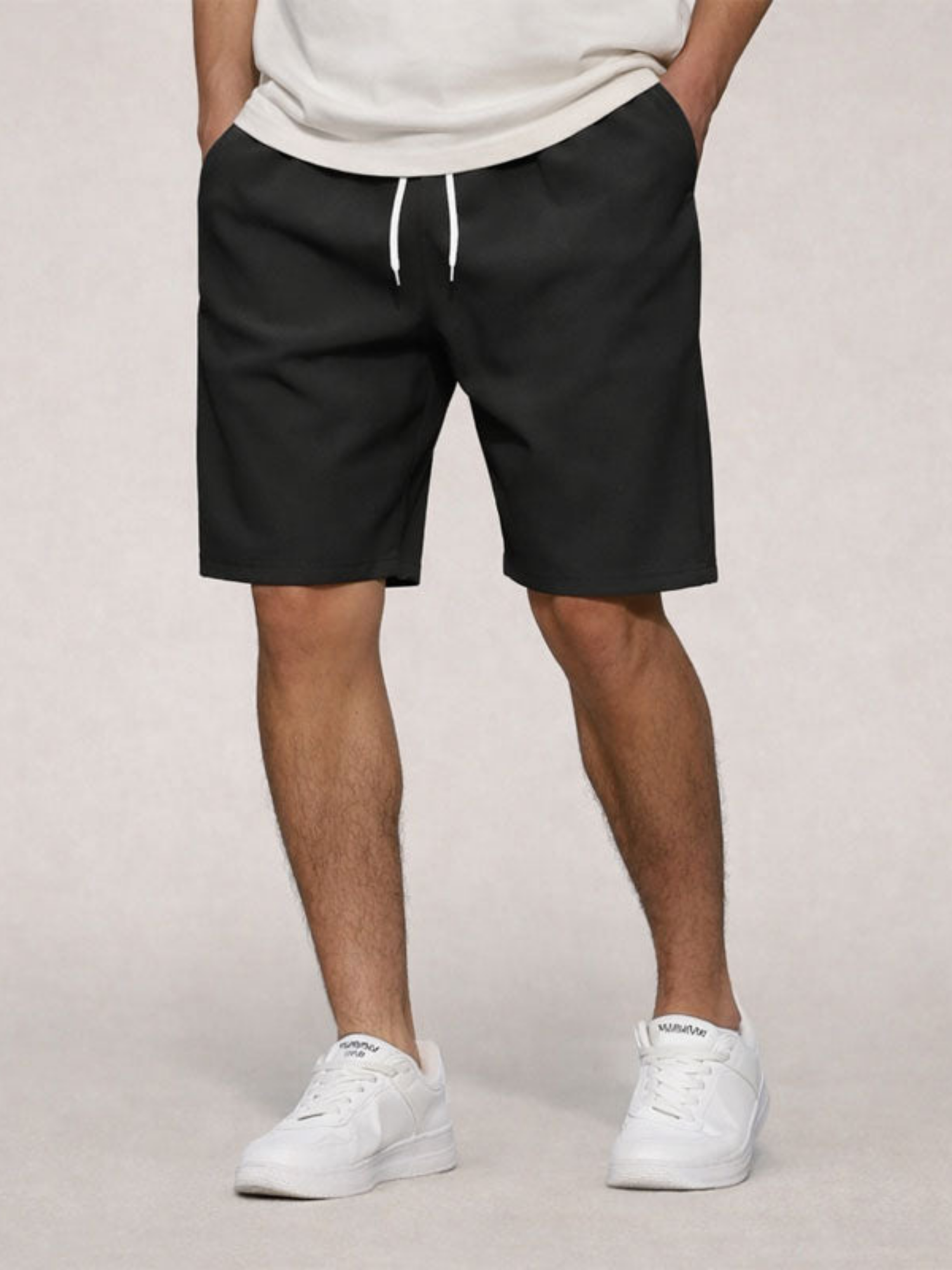 Men’s Woven Shorts – Elasticated Waist – Knee Length