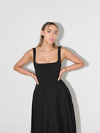 Women's Square Neck Sleeveless Maxi Dress