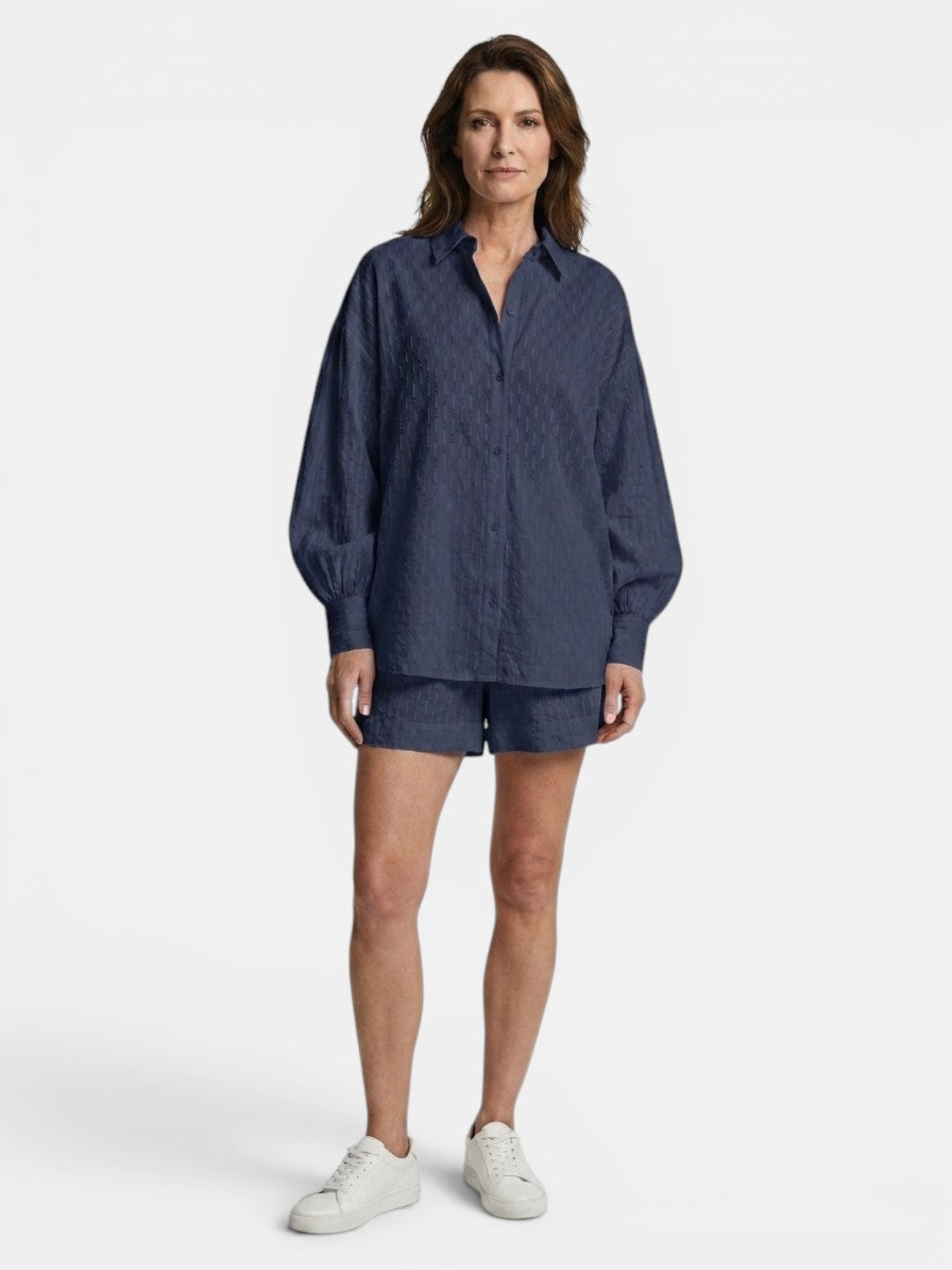 Women’s Broderie Stripe Shirt and Shorts Set