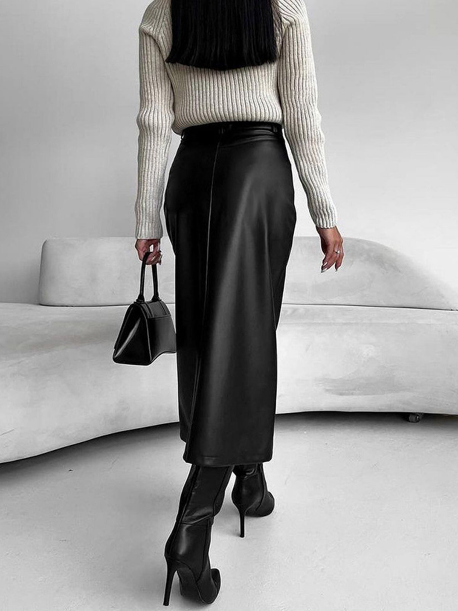 Women’s Midi Skirt with Front Slit