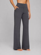 Women’s Stretch Straight-Leg Trousers – High-Waist Fit
