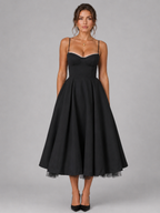Corset Midi Dress – Romantic Volume & Refined Structure