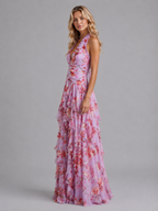 Floral Halter Maxi Dress – Effortless Evening Elegance