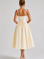 Gingham Midi Dress – Structured Charm with Feminine Volume