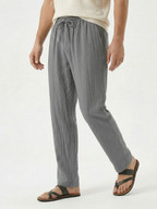Men’s Casual Straight-Leg Drawstring Trousers