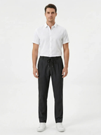 Men's Drawstring Straight-Leg Trousers
