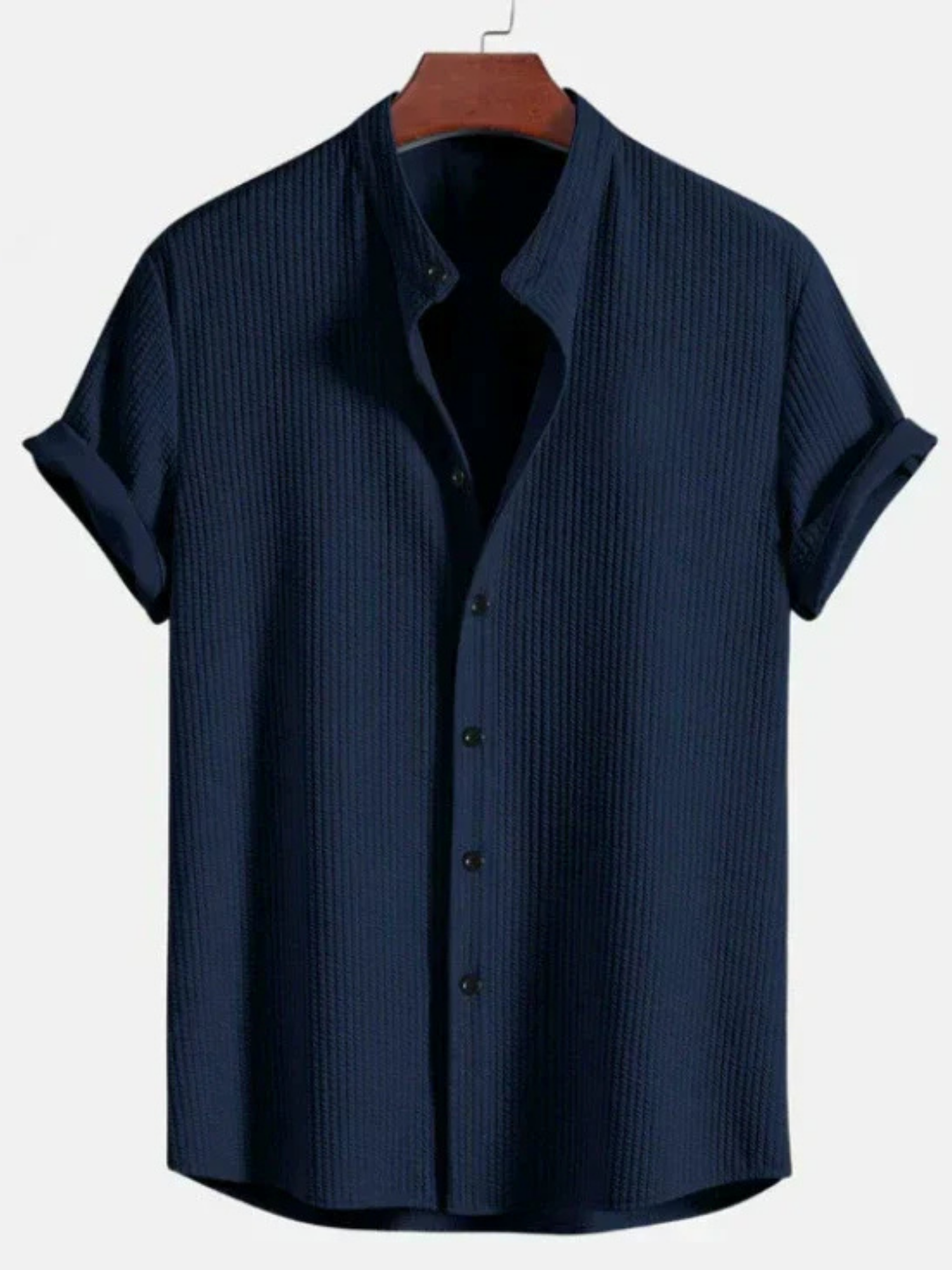 Men’s Mandarin Collar Short Sleeve Shirt