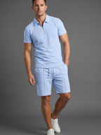 Men’s Polo Shirt and Shorts Two-Piece Co-Ord Set
