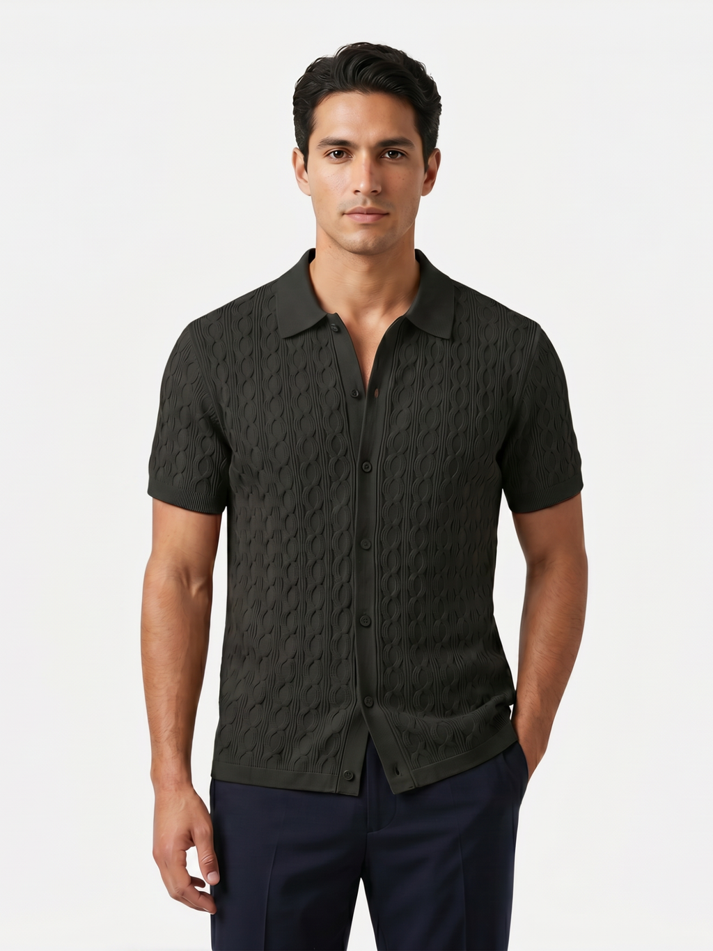 Men’s Short Sleeve Knit Polo Shirt – Slim Fit
