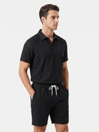 Men’s Short Sleeve Polo Shirt and Shorts Two-Piece Set