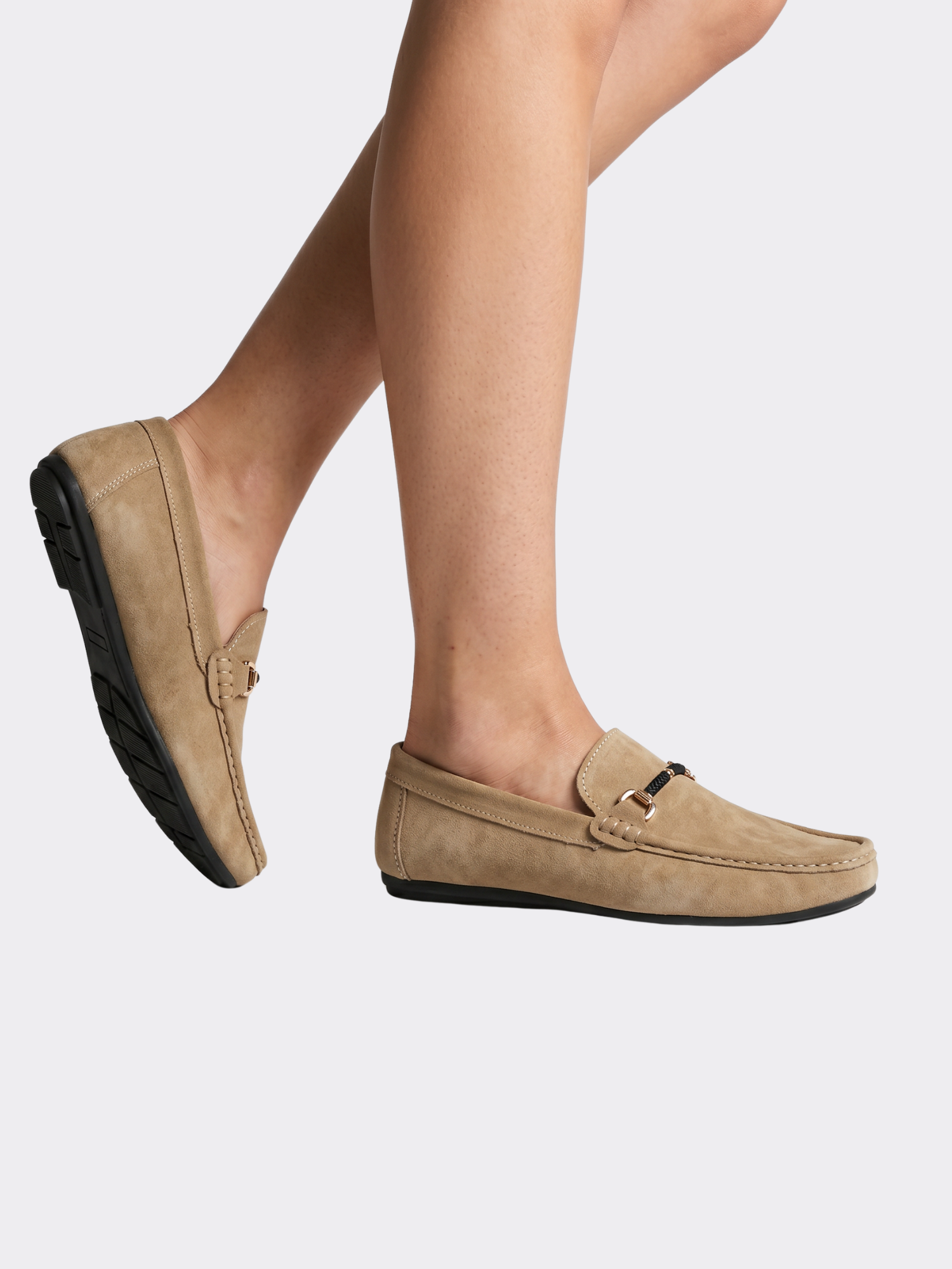 Men’s Slip-On Loafers with Metal Bit Detail