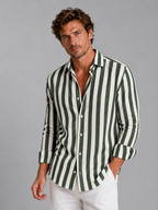 Men’s Striped Button-Up Shirt – Relaxed Summer Design