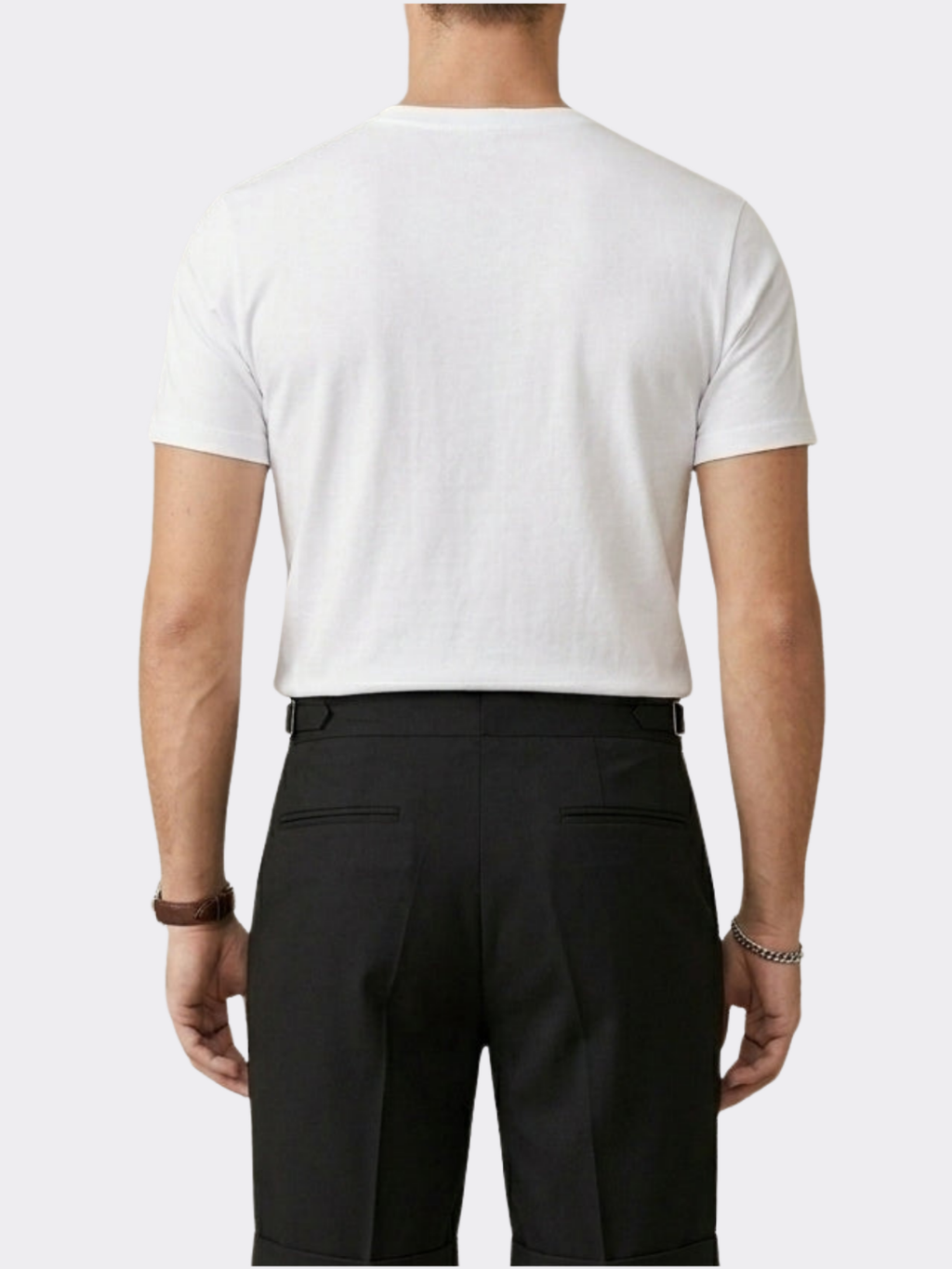 Men's Pleated Tailored Shorts with Side Buckles