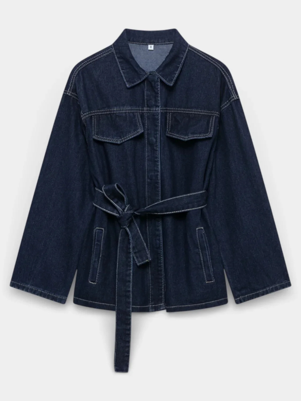Women’s Denim Jacket & Straight-Leg Jeans Two-Piece Set – Button Front Co-Ord
