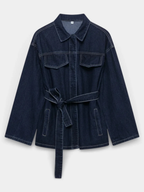 Women’s Denim Jacket & Straight-Leg Jeans Two-Piece Set – Button Front Co-Ord